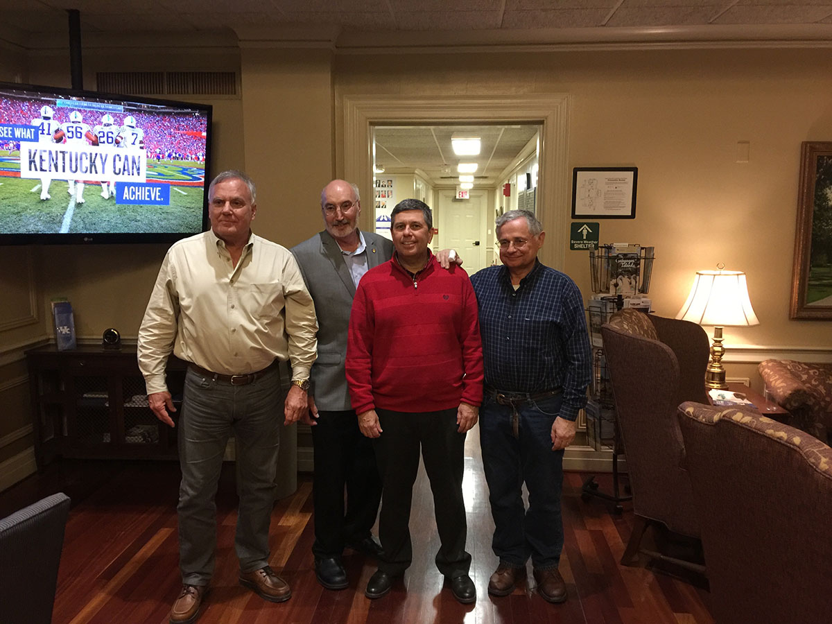 Keith Rouch with former Ph.D. students at his retirement party.